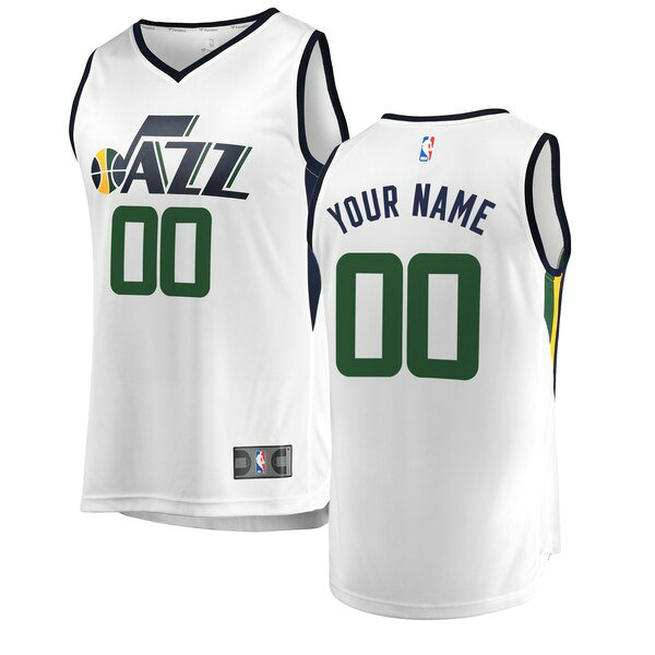 Maillot Utah Jazz Homme Custom 0 Association Edition Blanc